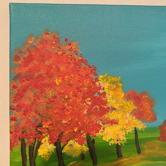 20 x 16 Fall autumn original canvas landscape colorfol painting by artist - Picture 5 of 8